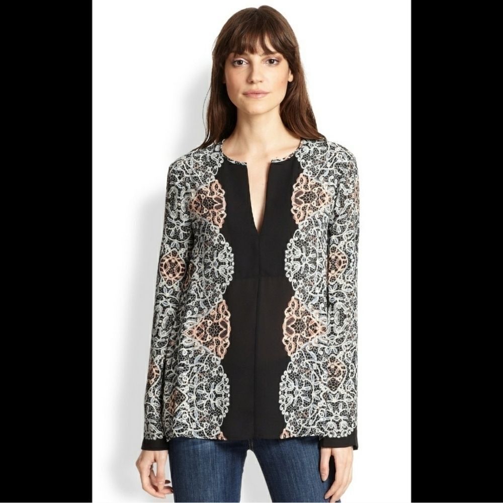 BCBGMAXAZARIA Haida Lace Tunic S